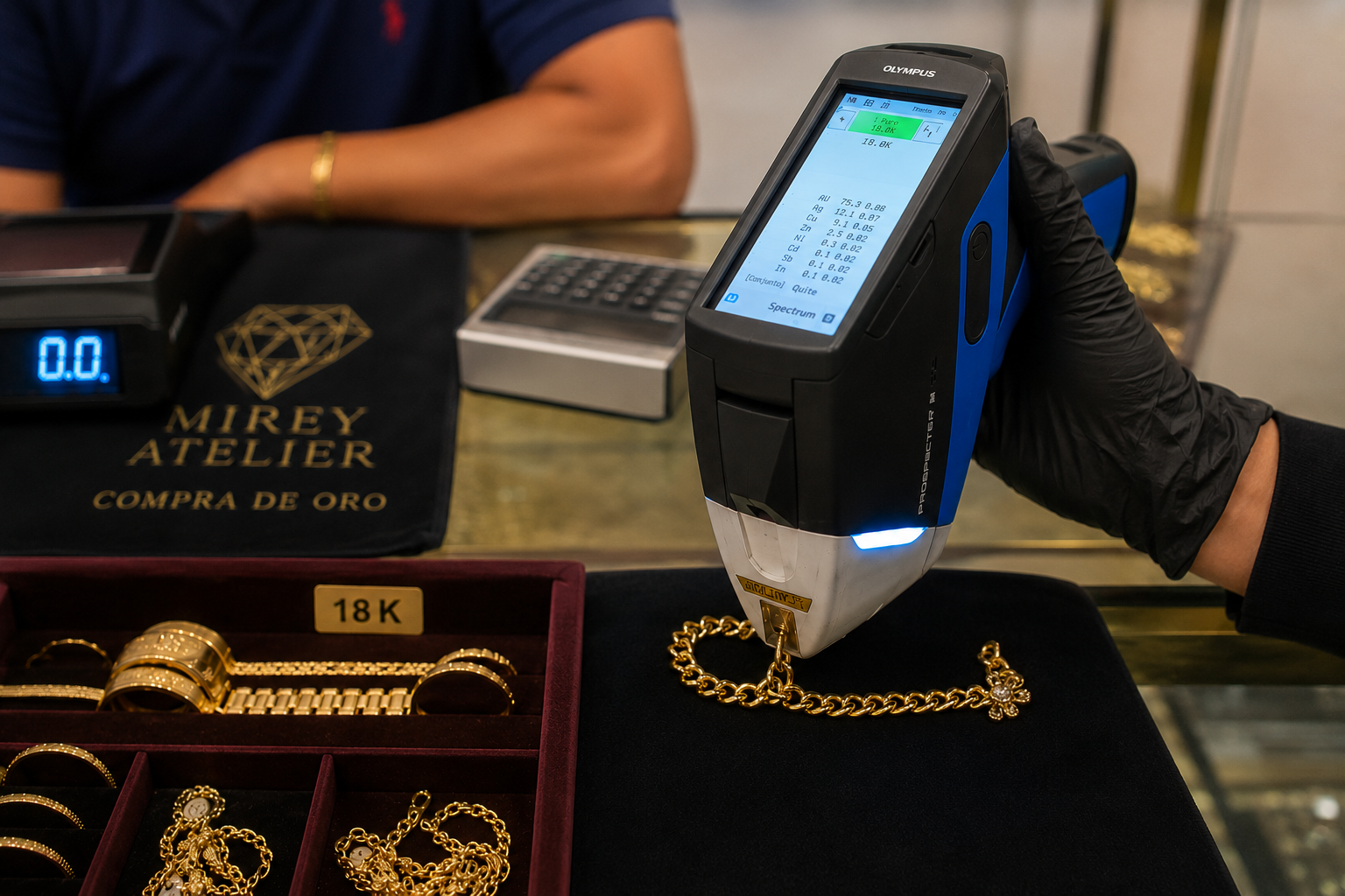 Análisis de pureza del oro con tecnología de precisión